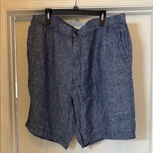 Carribeean Men's Blue Linen Shorts